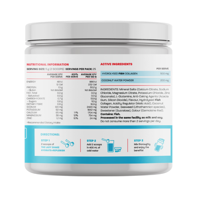 The Man Shake Hydrate + Replenish Watermelon Flavour 125g