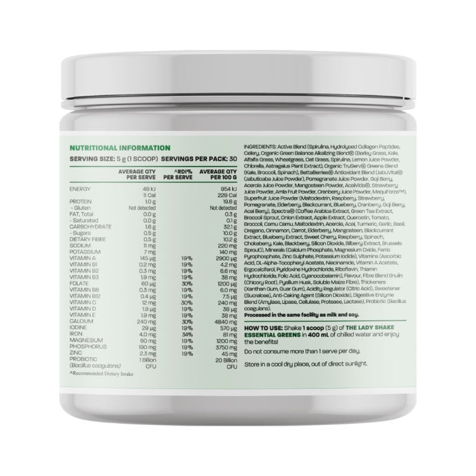 The Man Shake Essential Greens Tropical Greens Flavour 150g