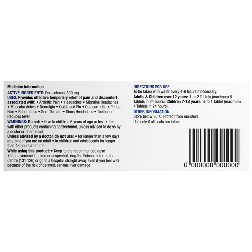 Chemists' Own Paracetamol 500mg 16 Tablets