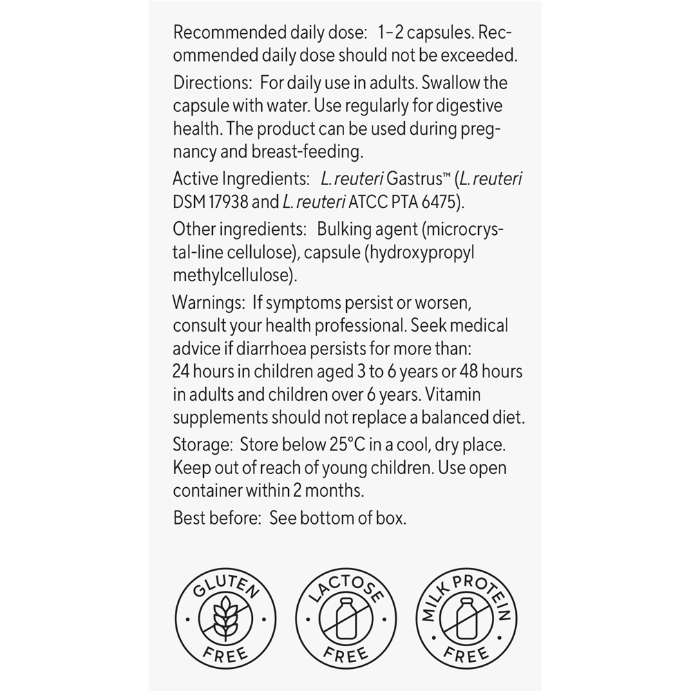BioGaia Gastrus Pure Action Probiotic Vegan Capsules 60