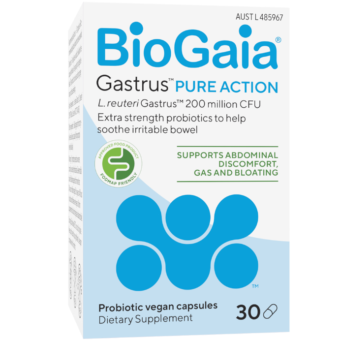 BioGaia Gastrus Pure Action Probiotic Vegan Capsules 30