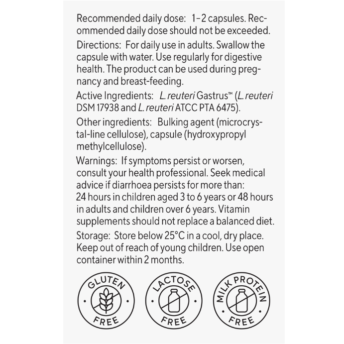 BioGaia Gastrus Pure Action Probiotic Vegan Capsules 30
