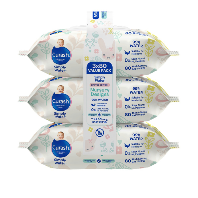 Curash Nursery Designs Wipes 3x80pk