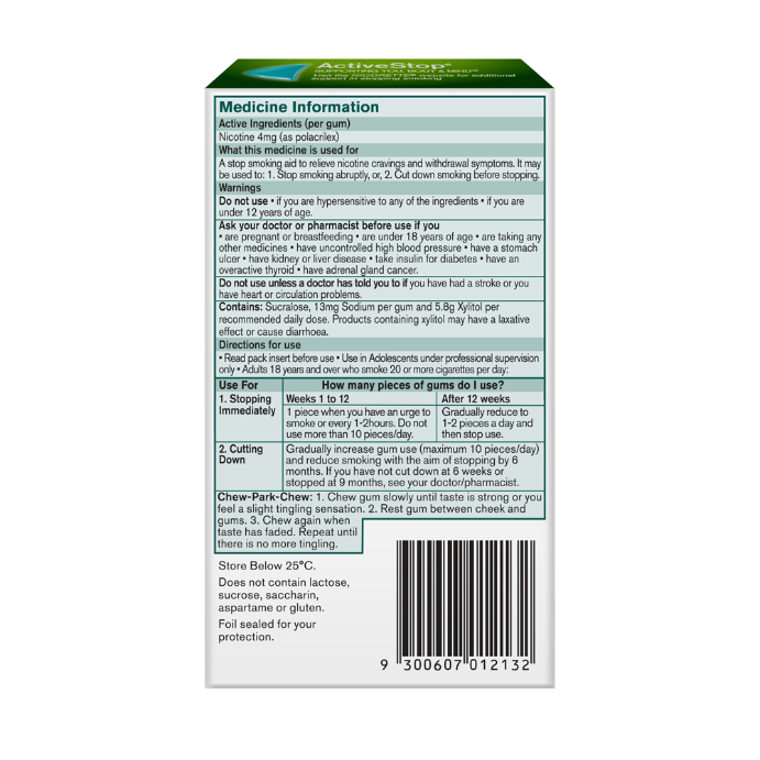Nicorette Gum Icy Mint 4mg 30pk