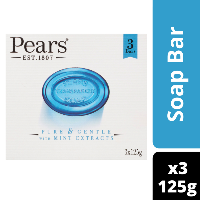 Pears Pure & Gentle Soap With Mint Extracts 3 x 125 g
