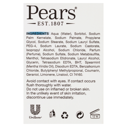 Pears Pure & Gentle Soap With Mint Extracts 3 x 125g