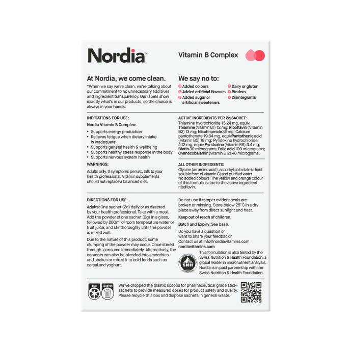 Nordia Vit B Complex Sachets 14pk