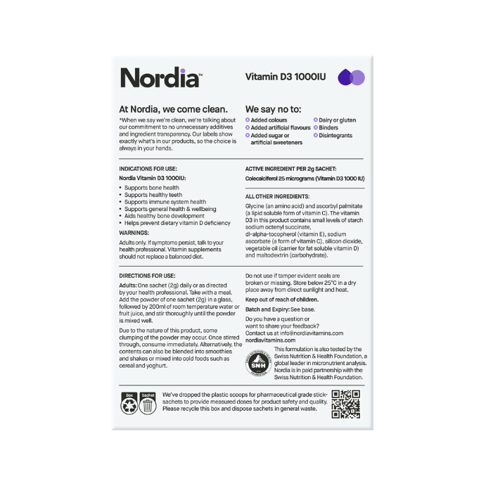 Nordia Vit D3 1000iu Sachets 14pk