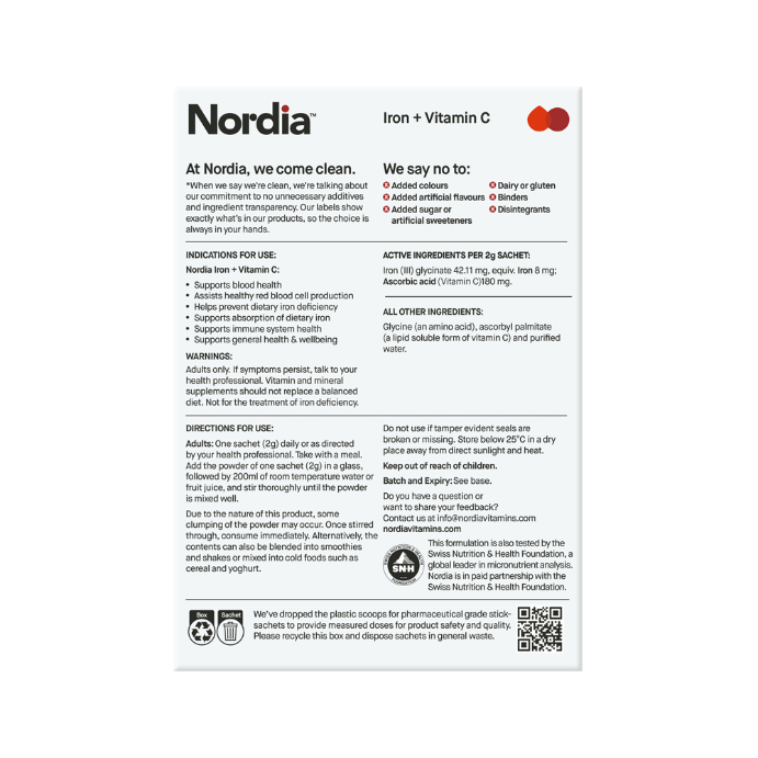 Nordia Iron+vit C Sachets 14pk