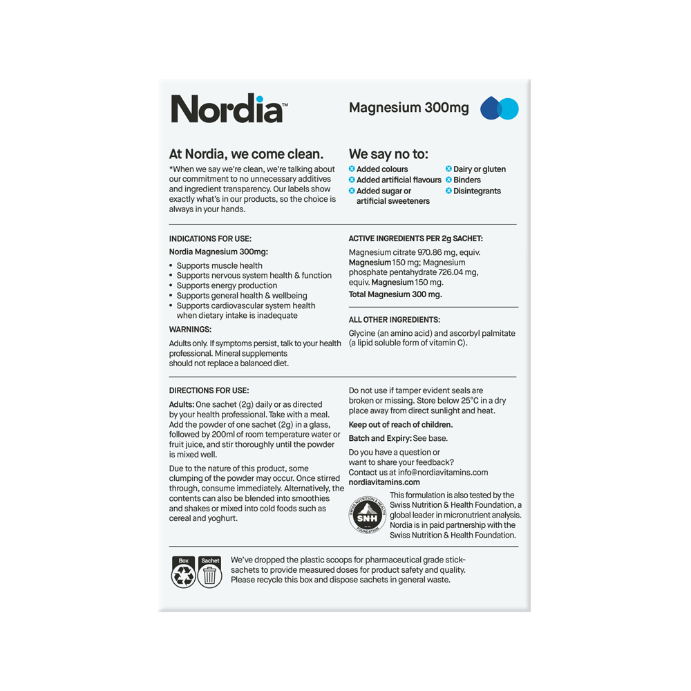 Nordia Magnesium 300mg Sachets 14pk