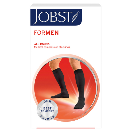 Jobst Men Knee High Medium Black 15-20mmhg 1 Pair