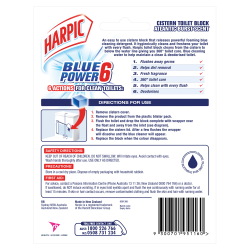 Harpic Foaming Blue Block Toilet Cleaner 2 Pack