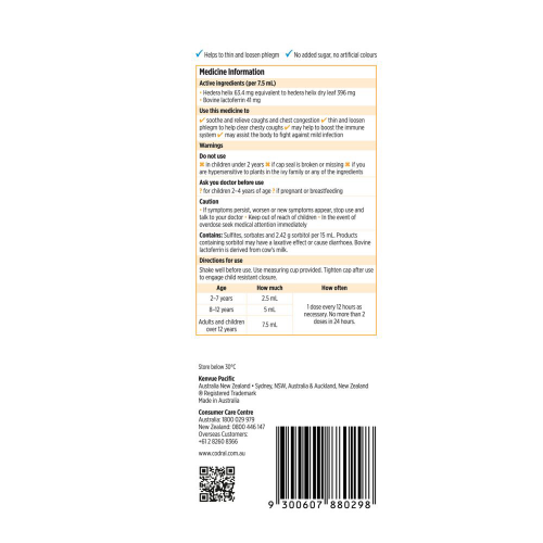 Codral Kids Chesty Cough + Immunity Support Honey Lemon Flavour 200mL