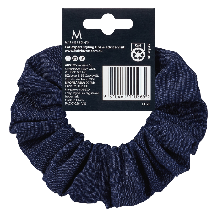 Lady Jayne Satin Scrunhie 1 Pack Assorted