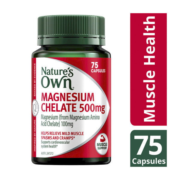 Nature's Own Magnesium Chelate 500mg 75 Capsules - Cutprice Online