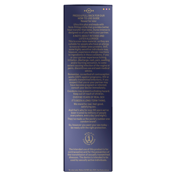 Durex Intense Regular 10 Latex-Free Condoms