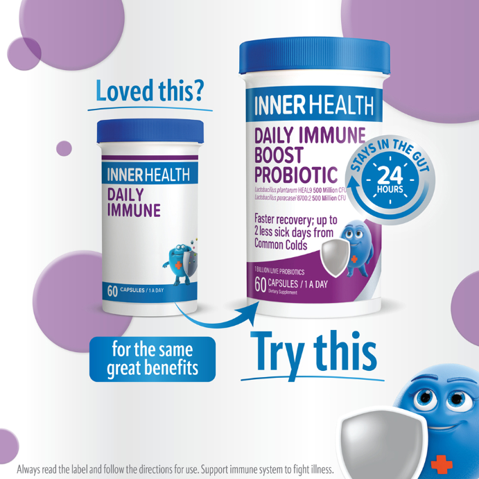 INNER HEALTH Daily Immune Boost Probiotic 60 Capsules