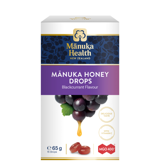 Manuka Health Mgo 400+ Manuka Honey Drops - Blackcurrent 65g
