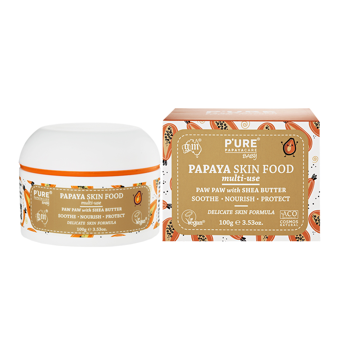 P'URE PAPAYACARE Papaya Baby Skin Food Multi-Use Paw Paw With Shea Butter 100g URE PAPAYACARE