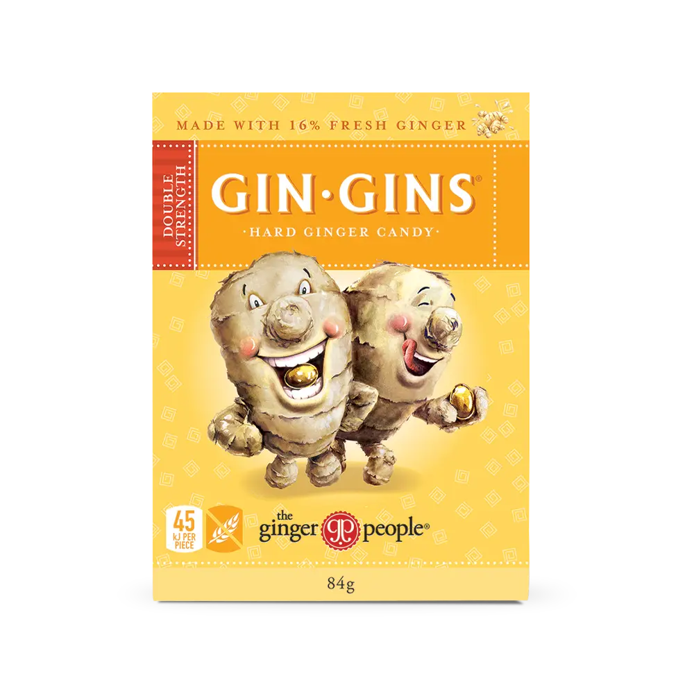 THE GINGER PEOPLE Gin Gins Ginger Candy Hard - Double Strength 84g THE GINGER PEOPLE