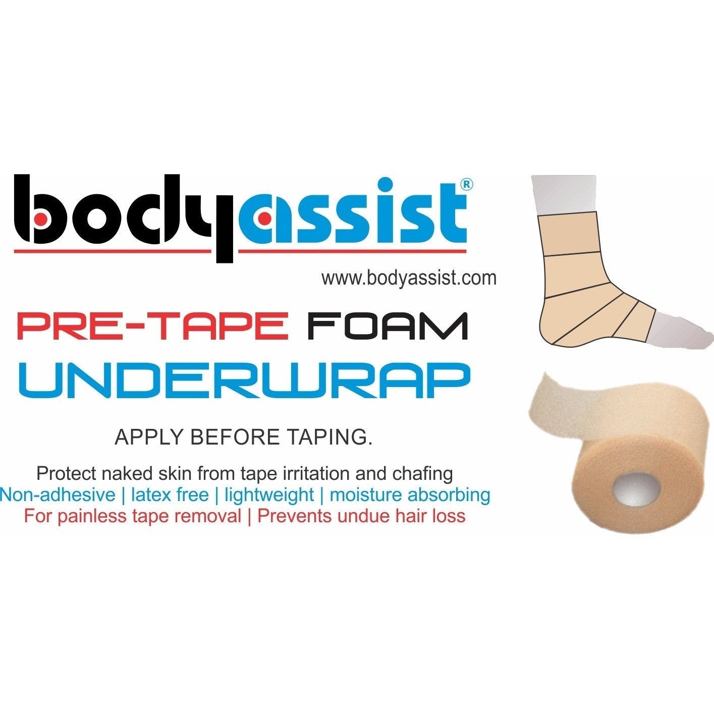 Body Assist Pre-tape Foam Underwrap - Cutprice Online