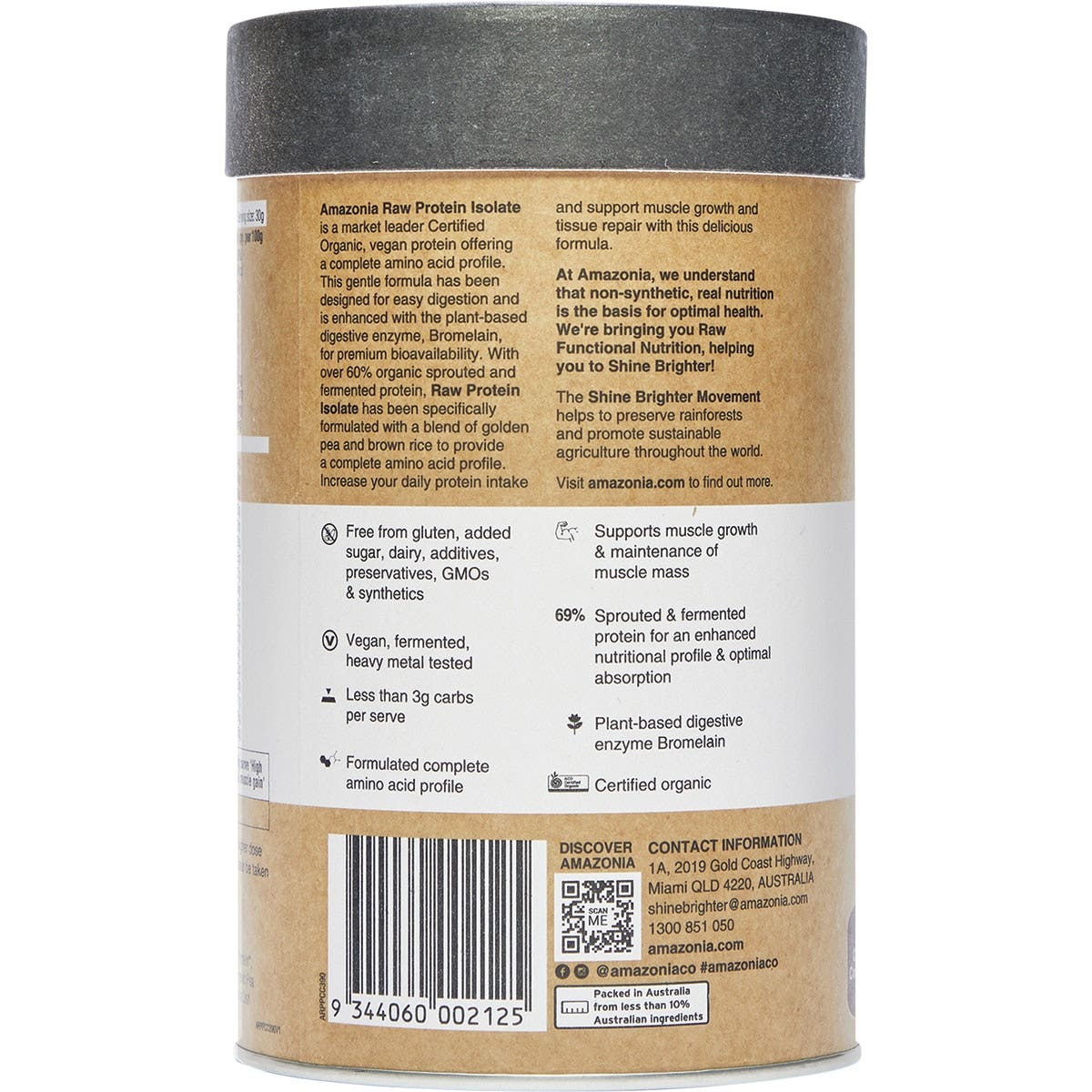 Amazonia Raw Protein Isolate Choc Coconut 390g AMAZONIA