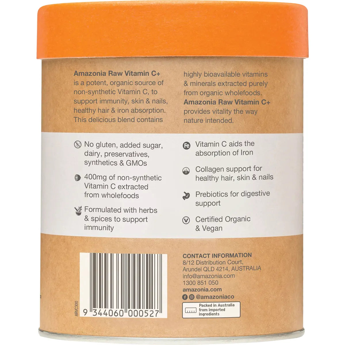 AMAZONIA Raw Wholefood Extracts Vitamin C+ Passionfruit Flavour 300g - Cutprice Online