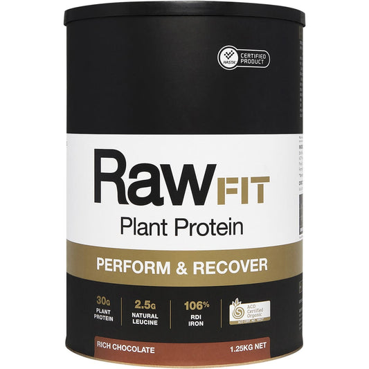 Amazonia Rawfit Plant Protein Perform & Recover Rich Chocolate 1.25kg AMAZONIA