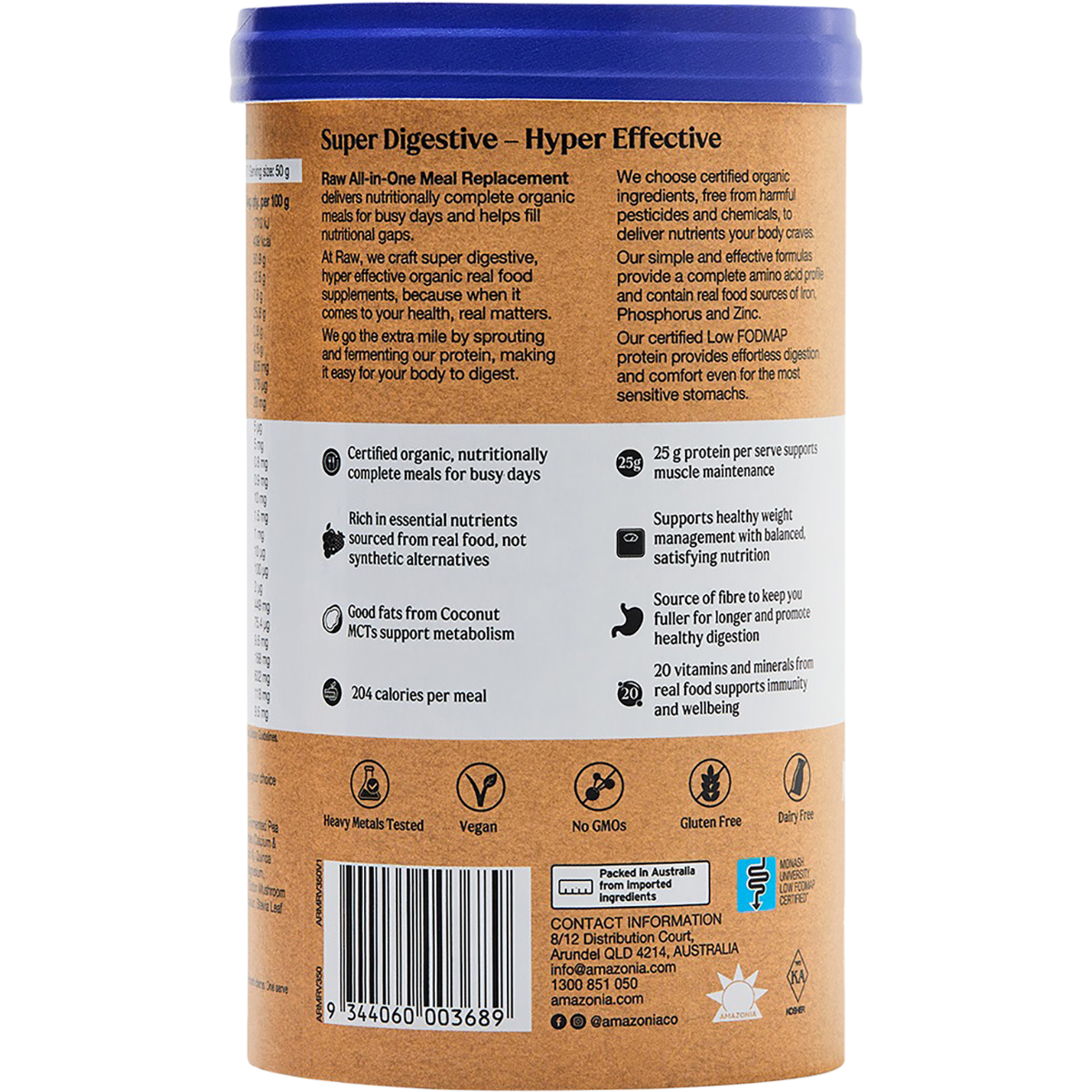 Amazonia Raw All-In-One Meal Replacement Vanilla Creme 350g