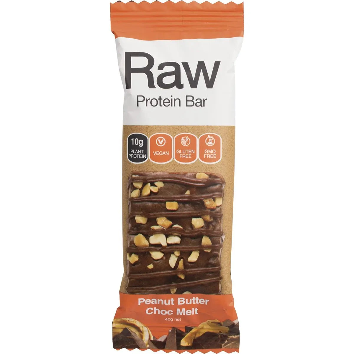 Amazonia Raw Protein Bar Peanut Butter Choc Melt 10x40g AMAZONIA