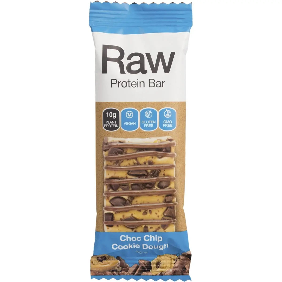 Amazonia Raw Protein Bar Choc Chip Cookie Dough 10x40g AMAZONIA