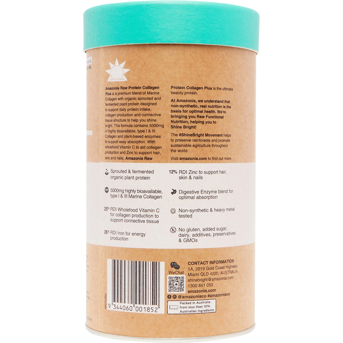 Amazonia Raw Protein Collagen Plus Vanilla Maple 450g AMAZONIA
