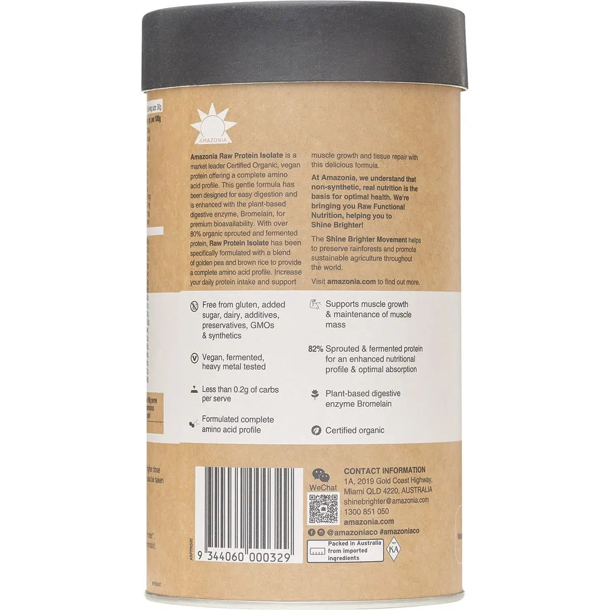 Amazonia Raw Protein Isolate Natural 500g AMAZONIA