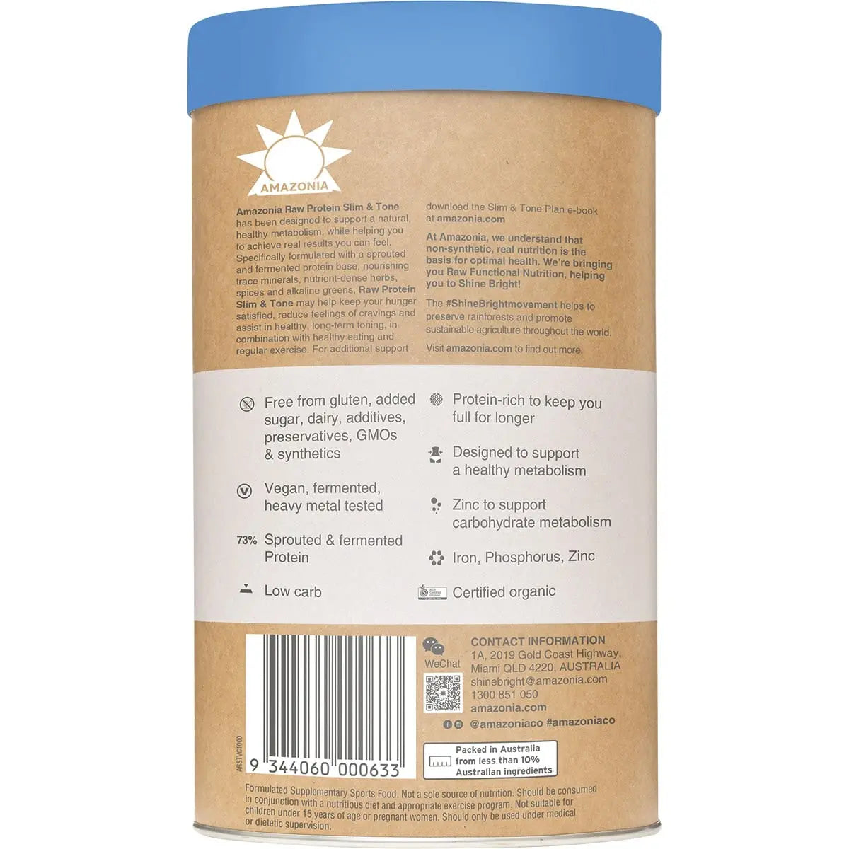 Amazonia Raw Protein Slim & Tone Vanilla Cinnamon 1kg AMAZONIA