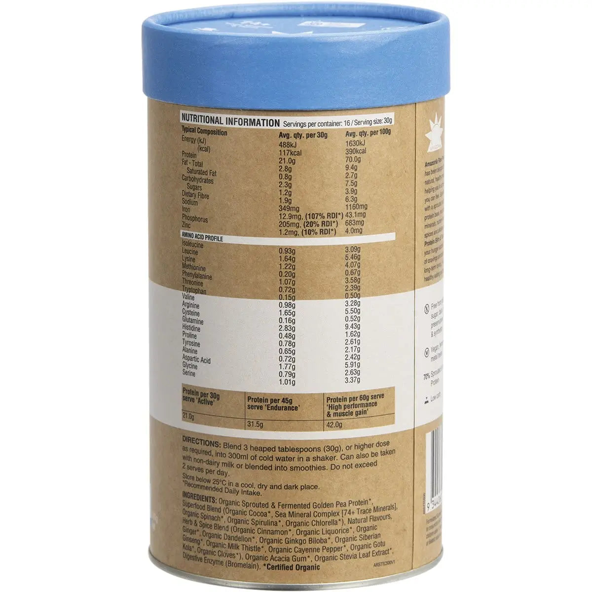 Amazonia Raw Protein Slim & Tone Triple Chocolate 500g AMAZONIA