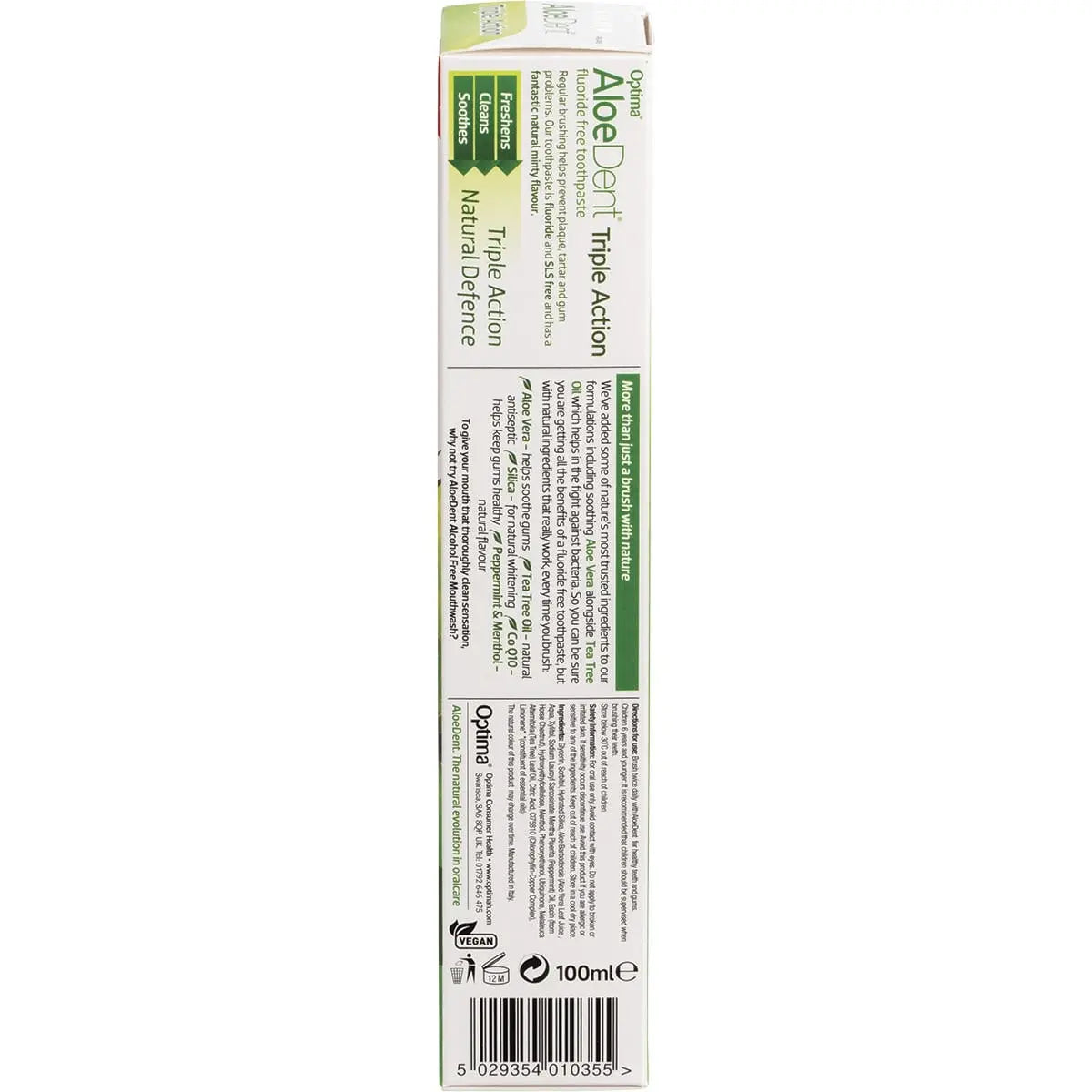 Aloe Dent Toothpaste - Fluoride Free Triple Action 100ml ALOE DENT