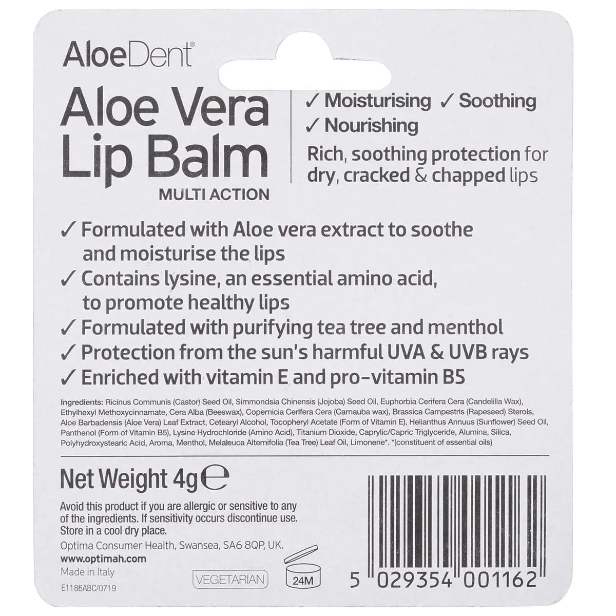 Aloe Dent Lip Balm Aloe Vera With Tea Tree & Lysine 4g ALOE DENT