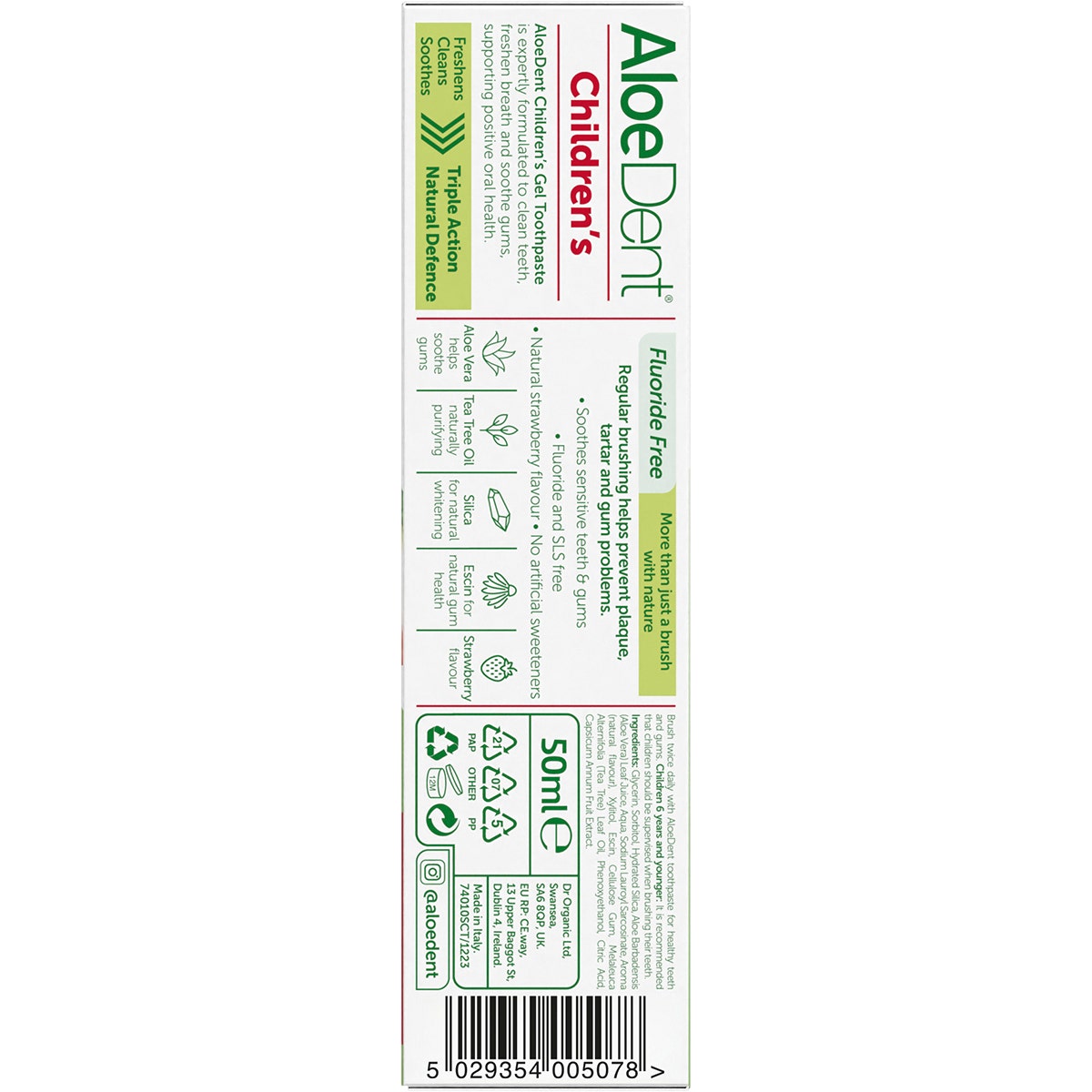 Aloedent Children's Strawberry Toothpaste 50ml - Cutprice Online