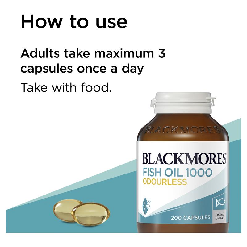 Blackmores Odourless Fish Oil 1000mg 200 Capsules - Cutprice Online