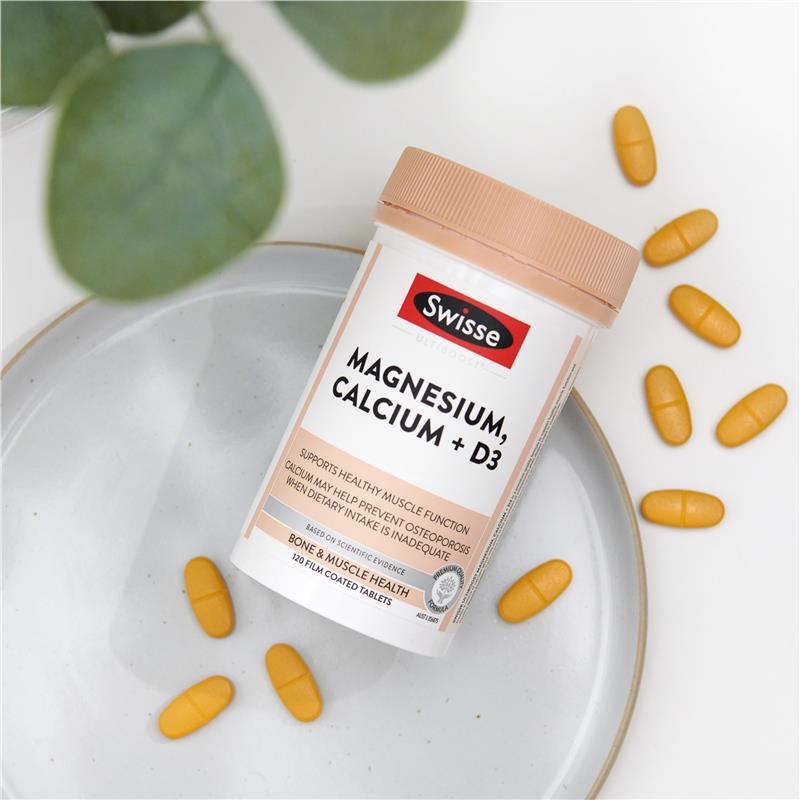Swisse Ultiboost Magnesium, Calcium + D3 120 Tablets - Cutprice Online