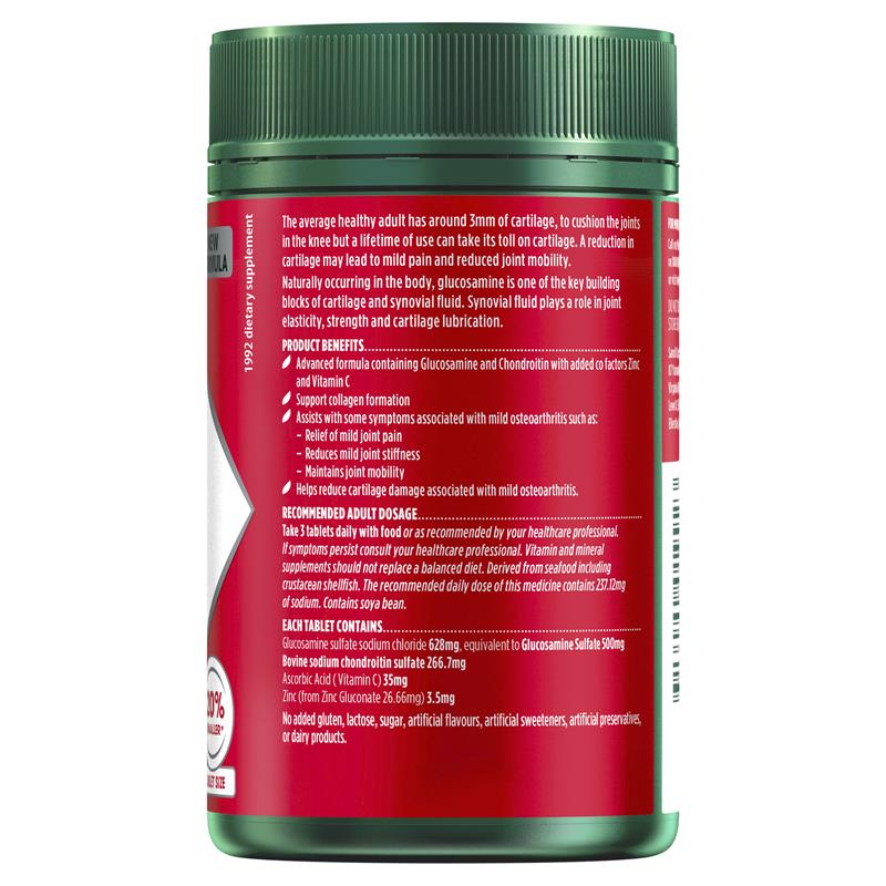 Nature's Own Glucosamine Sulfate & Chondroitin Advanced 180 Tablets - Cutprice Online