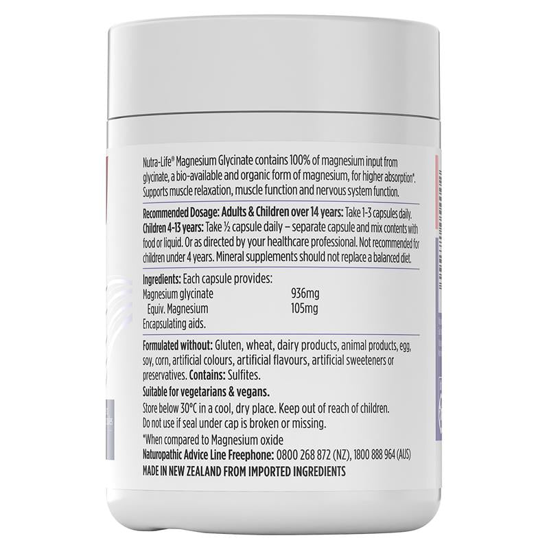 NutraLife Magnesium Glycinate 120 Capsules