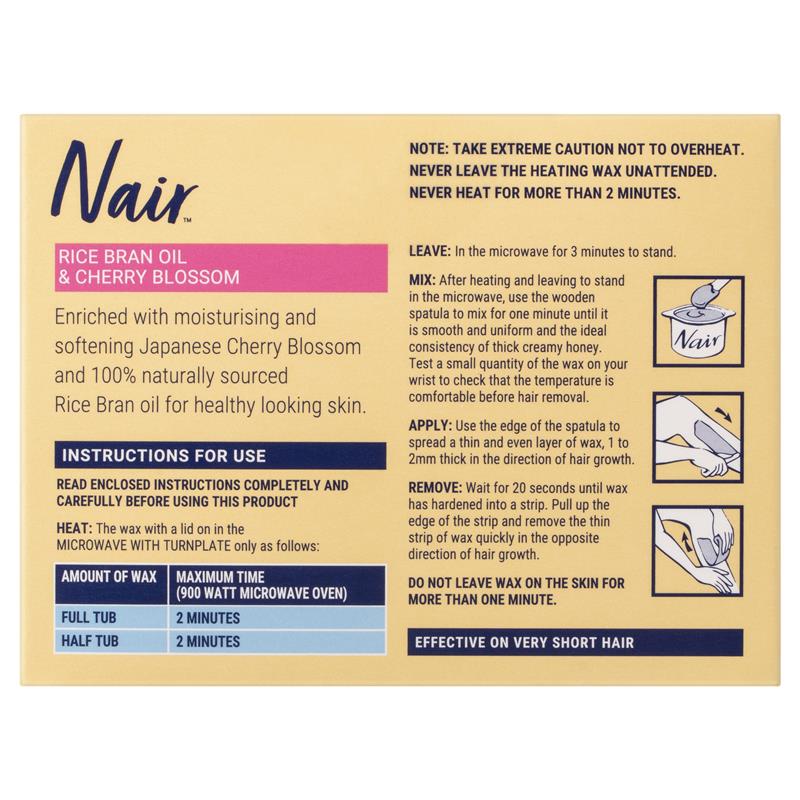 Nair Sensitive Legs & Body Strip free Rice Bran Oil Cherry Blossom 400g New - Cutprice Online