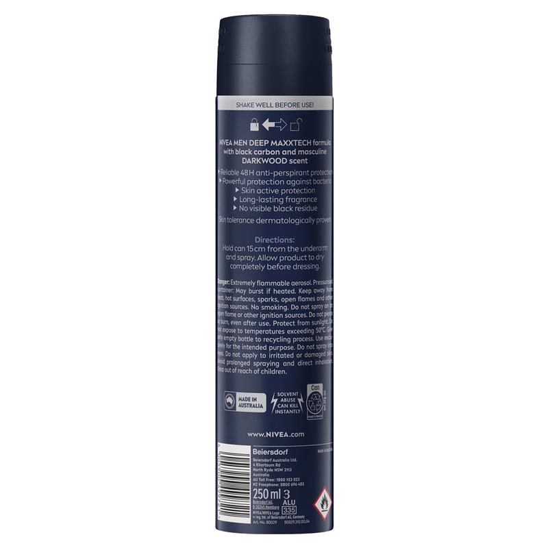Nivea Men Deep Aerosol 250ml - Cutprice Online