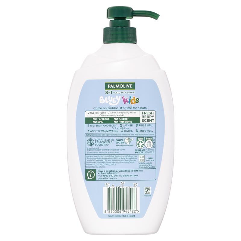 Palmolive 3-in-1 Kids Bluey Body Bath & Hair 1L - Berrylicious - Cutprice Online