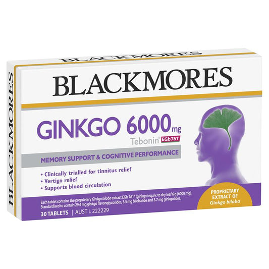 Blackmores Ginkgo 6000mg 30 Tablets - Cutprice Online