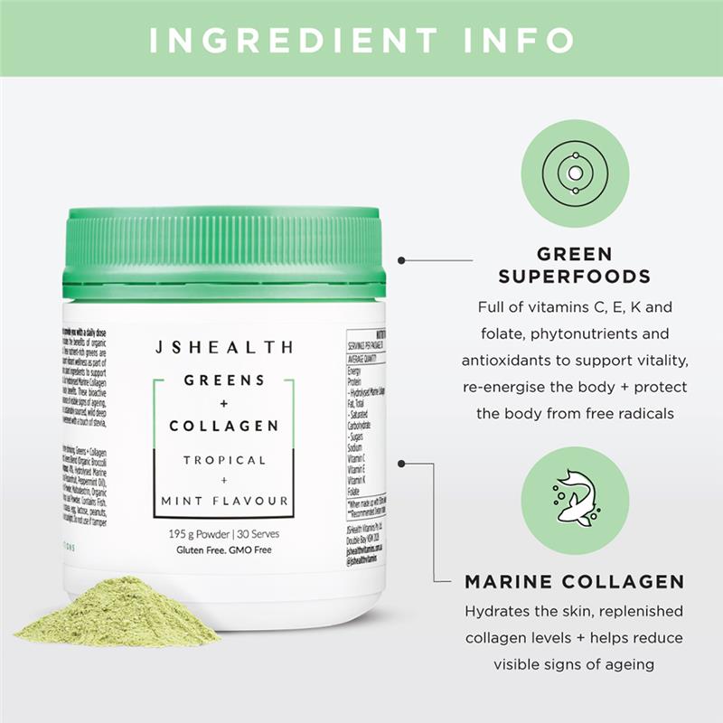 JSHEALTH Greens + Collagen 195g - Cutprice Online
