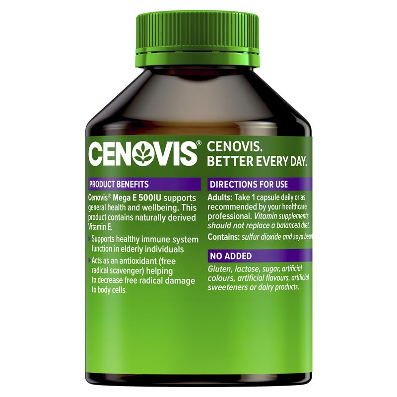 Cenovis Mega E 500iu - Vitamin E - 250 Capsules - Cutprice Online