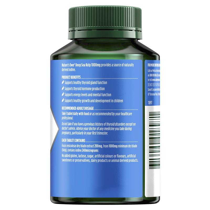 Nature's Own Deep Sea Kelp 1000mg with Iodine - 200 Tablets