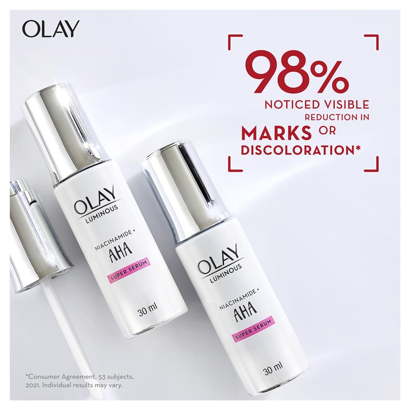 Olay Luminous Niacinamide + AHA Face Super Serum 30 ml - Cutprice Online
